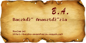Baczkó Anasztázia névjegykártya